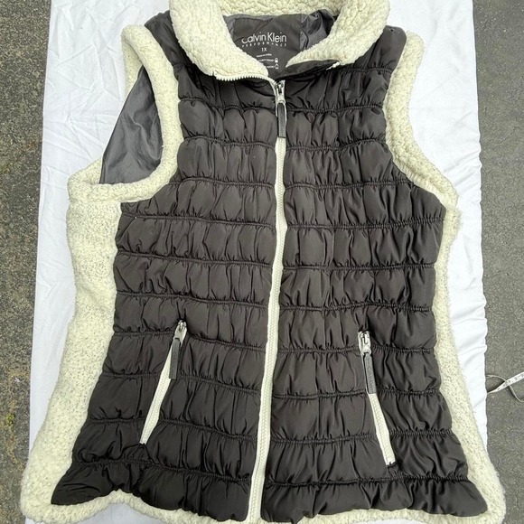 Calvin Klein Jackets & Blazers - Calvin Klein Performance Quilted Puffer Vest Sherpa Trim Women's 1X
